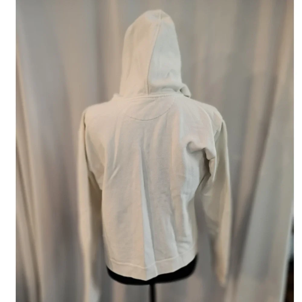 Nike White‎ Full Zip Hoodie Embroidered Swoosh Logo Sweatshirt Girls Large 12-14